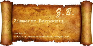 Zimmerer Bernadett névjegykártya